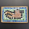 Sommerferienprogramm im Rahmen der Ausstellung "Caesar & Kleopatra": Mosaik einer Ente.