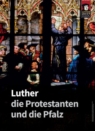 Luther Plakat Plakat "Luther, die Protestanten und die Pfalz". Glasfenster Gedächtniskirche Speyer, um 1900.