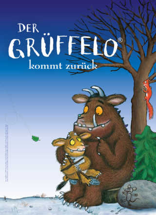 HMDP Das Grueffelokommtzurueck ohne Logo Plakat zur Ausstellung "Der Grüffelo kommt zurück".